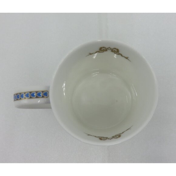 Prince George Birth Mug Dunoon Fine Bone China England Blue & Gold Heart Pattern - Picture 7 of 10